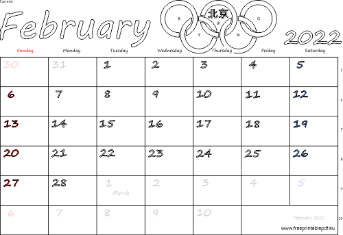 February 2022 Canada holidays