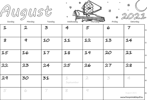 August calendar download 2021