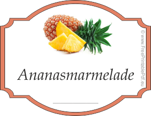Aufkleber Ananasmarmelade