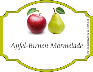 Etikette für Apfel-Birnen Marmelade