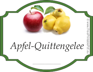 Etikette für Apfel-Quittengelee