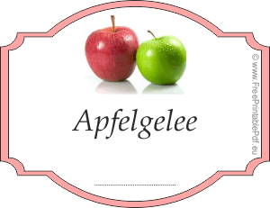 Etikette für Apfelgelee