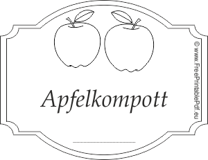 Etiketten für Apfelkompott