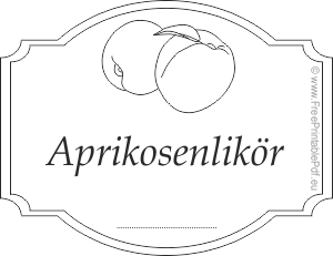 Gratis Etiketten für aprikosenlikör zu drucken