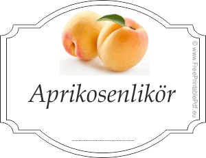 Etiketten für aprikosenlikör
