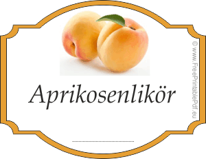 Etiketten für aprikosenlikör zu drucken