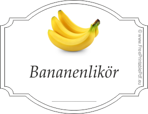 Etiketten für Bananenlikör