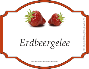 Etikette für Erdbeergelee