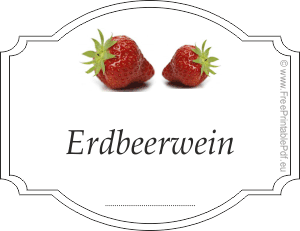 Erdbeerwein Etiketten