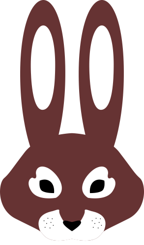 Druckbare Vorlage für Hasen- Kaninchenmaske