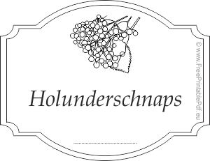Holunderschnaps etikett