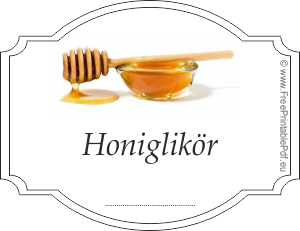 Etiketten für Honiglikör