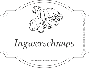 Ingwerschnaps etikett