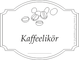 Gratis Etiketten für Kaffeelikör zu drucken