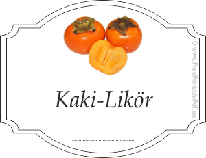 Etiketten für Kaki-Likör