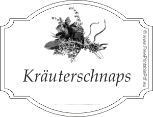 Kräuterschnaps etikett
