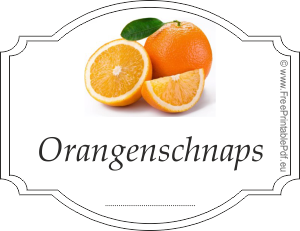 Etiketten für orangenschnaps