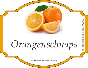 Etikettenvorlage für orangenschnaps