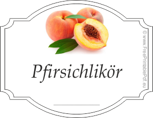 Etiketten für Pfirsichlikör