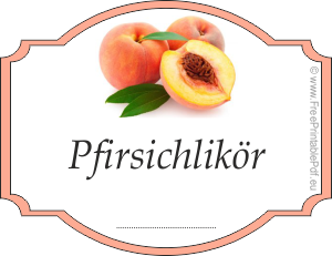 Etikettenvorlage für pfirsichlikör