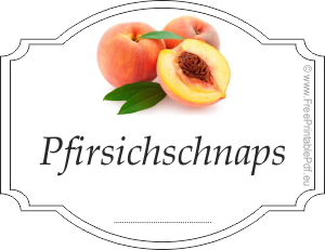 Etiketten für pfirsichschnaps