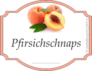 Etikettenvorlage für pfirsichschnaps
