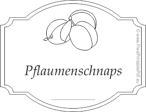 Pflaumenschnaps etikett