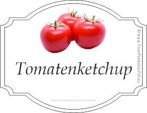 Etiketten für Tomatenketchup