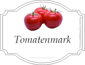Etiketten für Tomatenmark