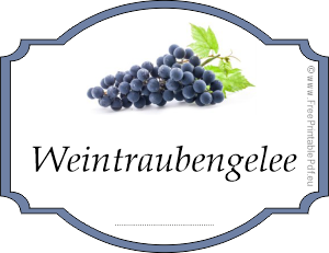 Etikette für Weintraubengelee