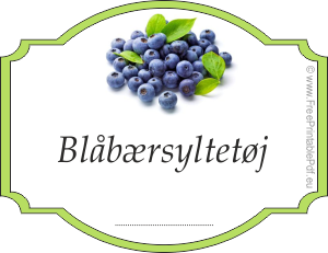 Etiket til blåbærsyltetøj