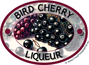 Download Bird Cherry Liqueur Labels