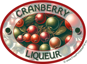 Cranberry Liqueur Label
