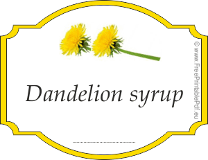 Dandelion syrup sticker for jar