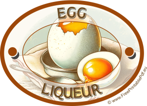 Elegant vintage style label for Egg Liqueur