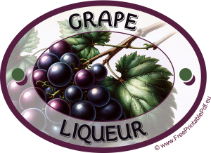 Homemade Grape Liqueur Labels for Print