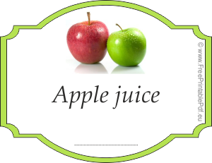 Apple juice label for jars and bottles
