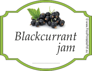 Blackcurrant Jam Label for Homemade Jars