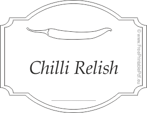 Chilli relish label