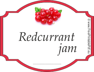 Homemade Redcurrant Jam Label for Jars