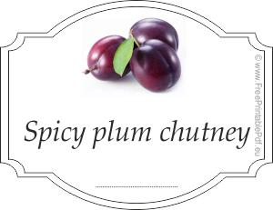 Labels For Spicy Plum Chutney Free Printable Pdf