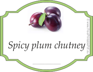 Plum chutney labels for jars
