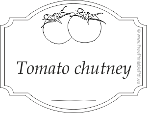 Tomato chutney label