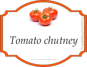 Homemade labels for Tomato chutney