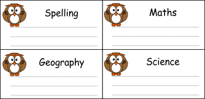 Download stickers for notebooks with an owl
