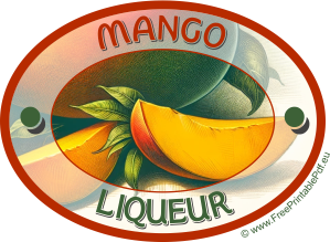 Homemade Mango Liqueur Labels for Print