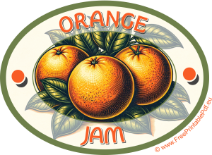 Vintage-style label for homemade Orange Jam