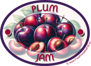 Homemade Plum Jam Labels for Print