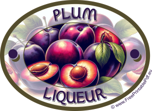 Homemade Plum Liqueur Labels for Print