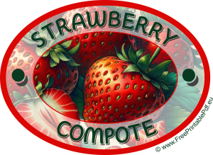 Strawberry Compote Free Oval Labels